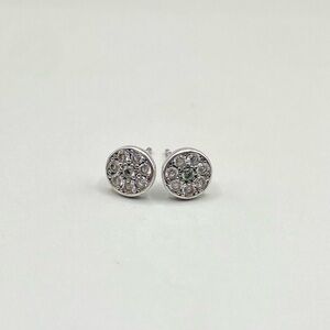 Cubic Zirconia Pave Cluster Post Earrings